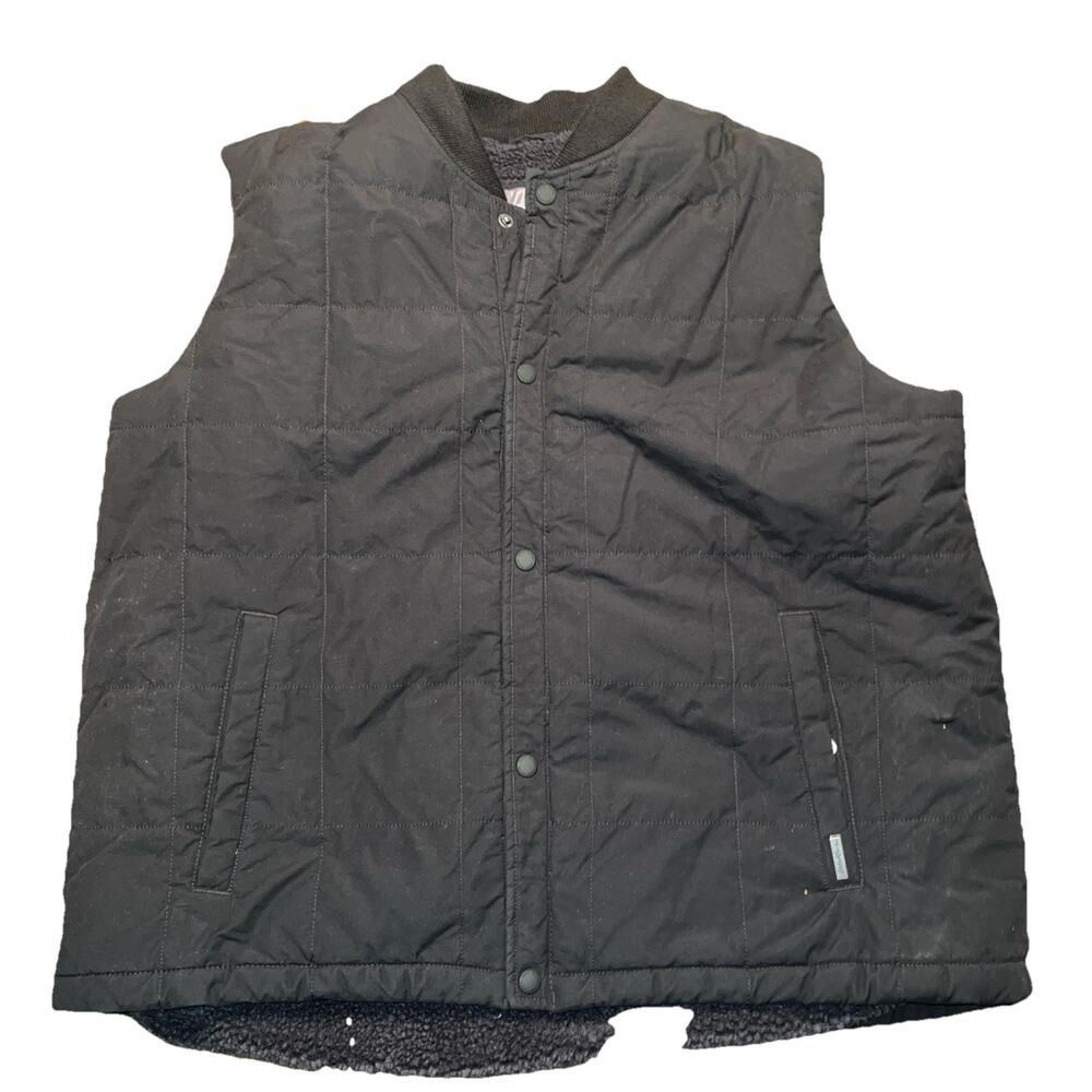 Eddie Bauer Sherpa Lined Vest Snap Up 2xl Black